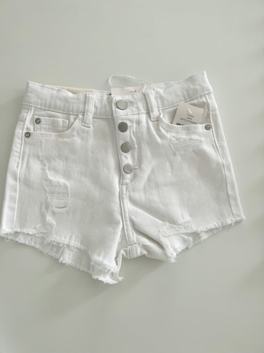 Lucy White Distressed Shorts